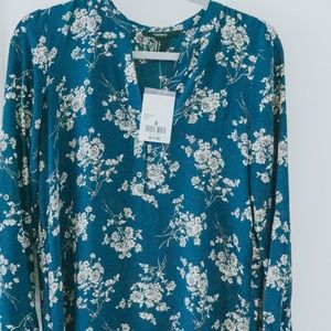 chiffon blue floral button-up dress